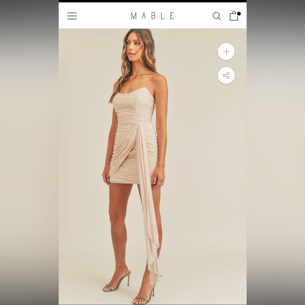 NWT Mable brand -Kynlee Draped tube mini dress